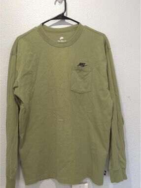 Nike Long Sleeve Olive Green Pocket T-Shirt